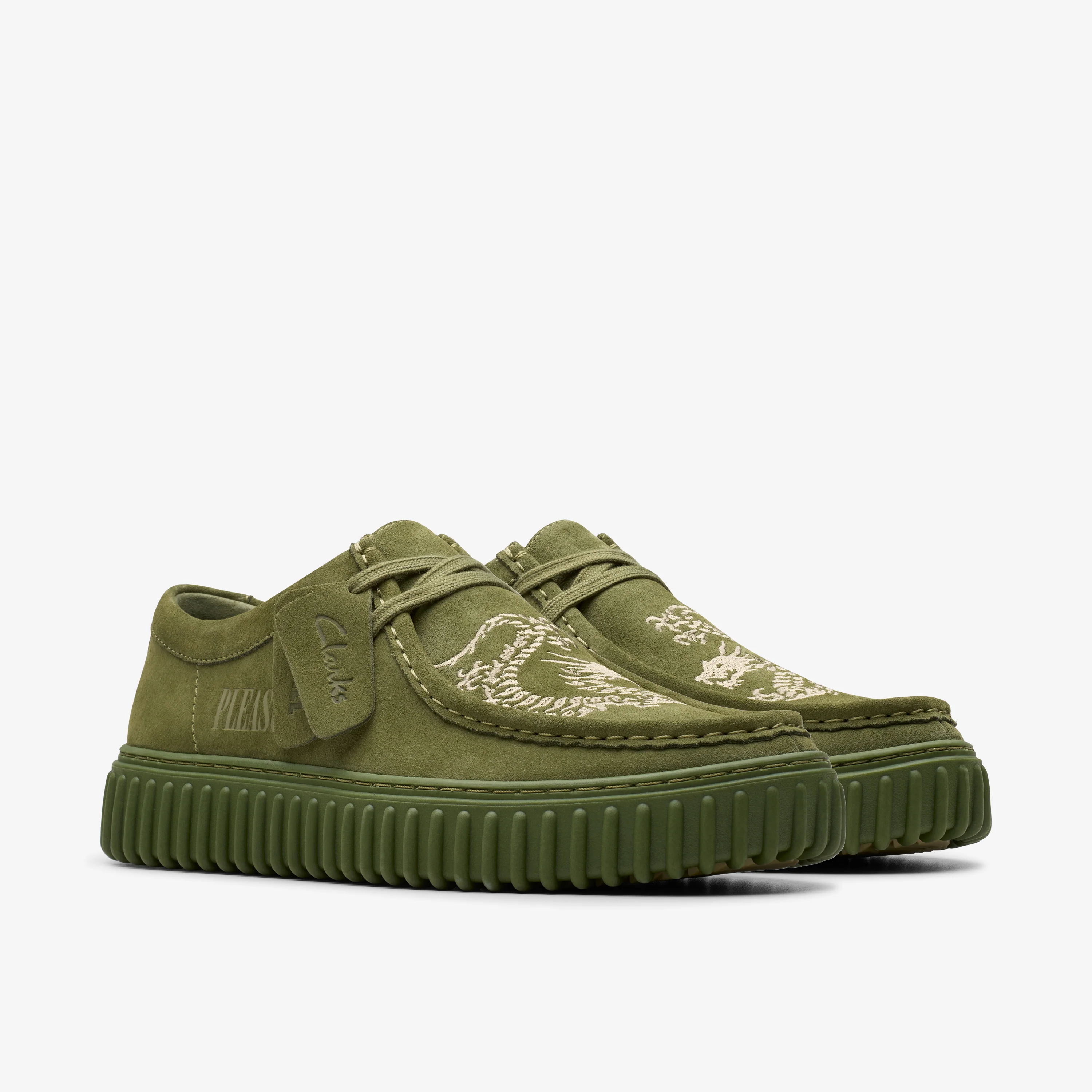 CLARKS X PLEASURES TORNHILL DRGNLO - OLIVE SUEDE - Image 3