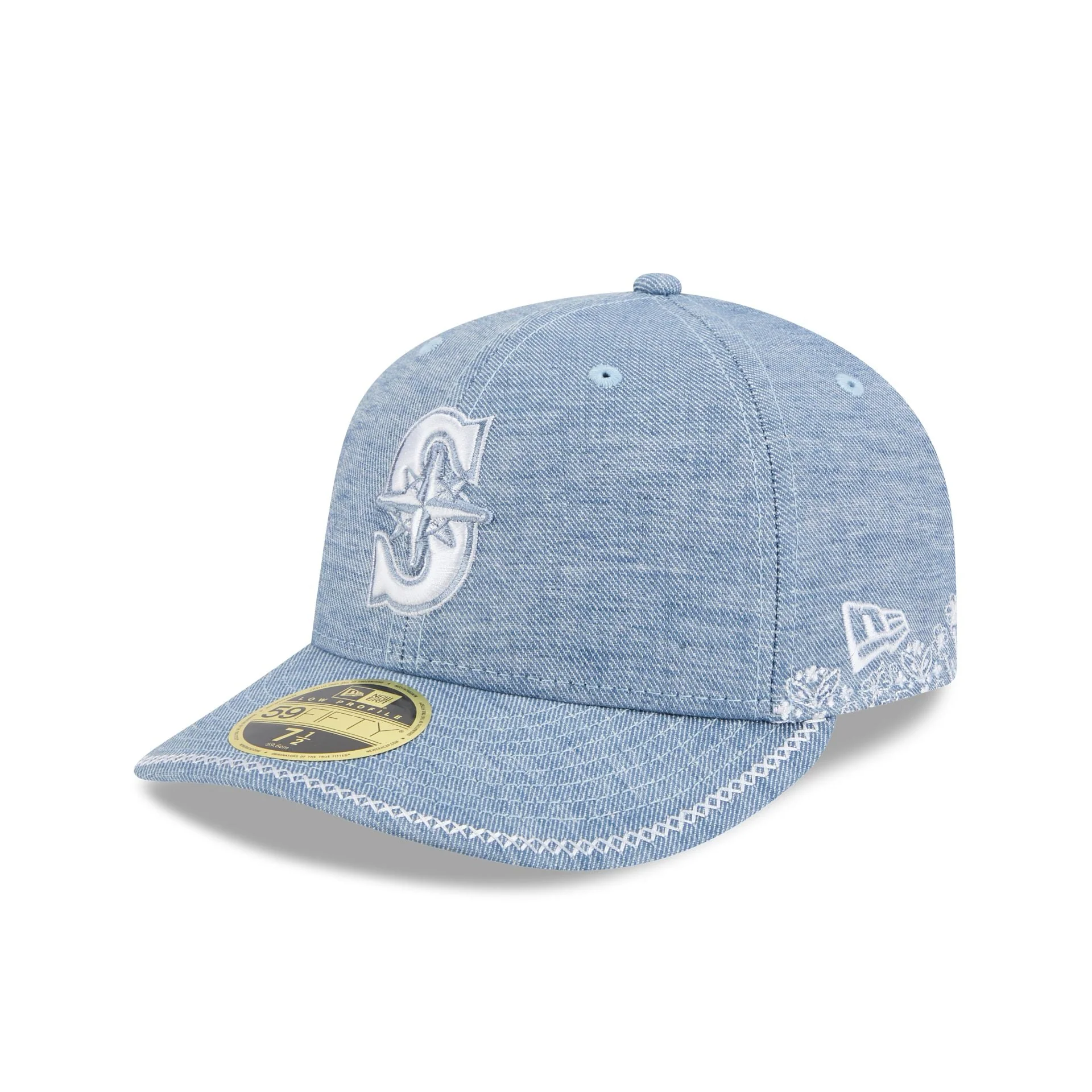 Seattle Mariners  Hand Stitched Chambray Low Profile 59FIFTY Fitted - Image 2