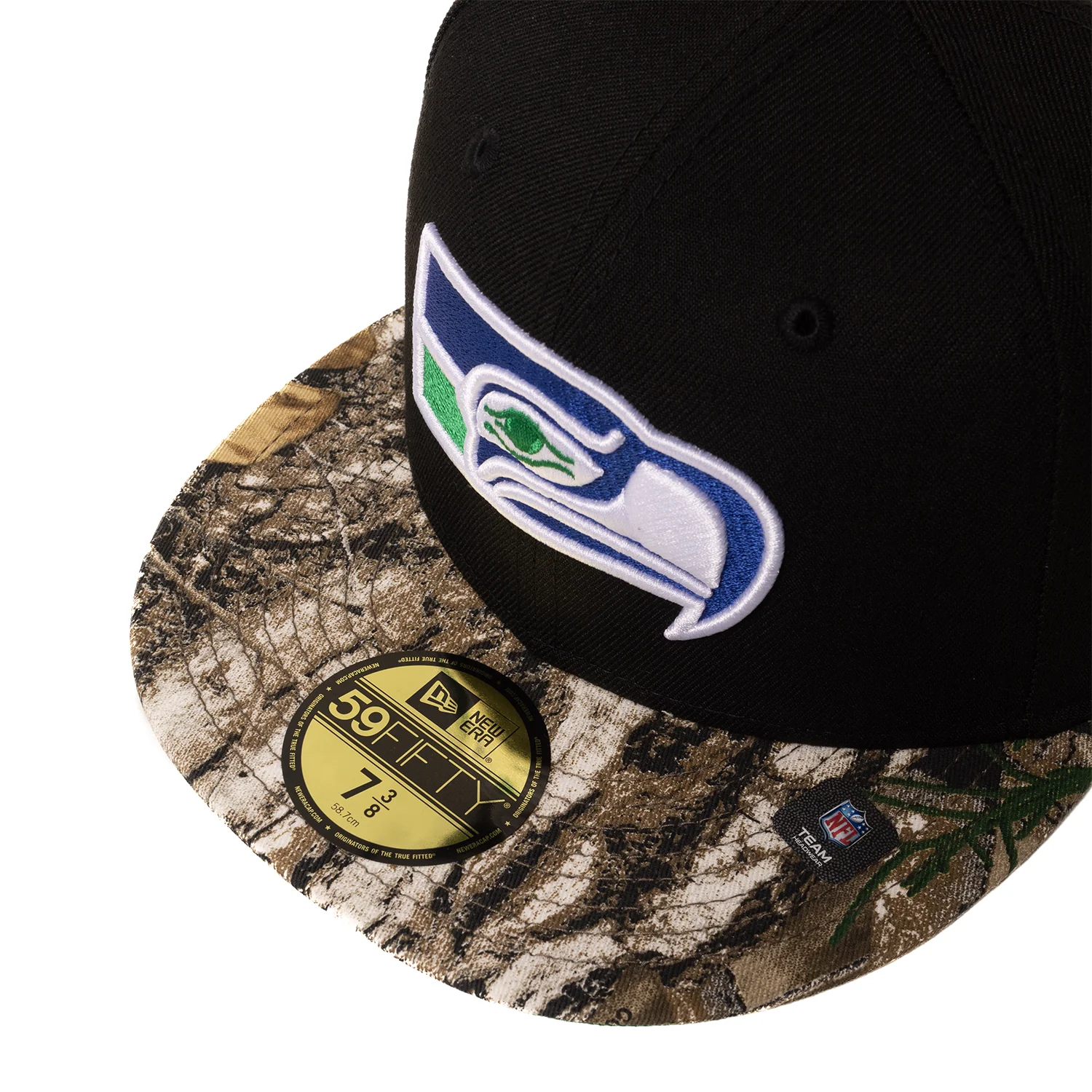 Seattle Seahawks New Era - Black with a Real Tree Camo Bill - Image 5
